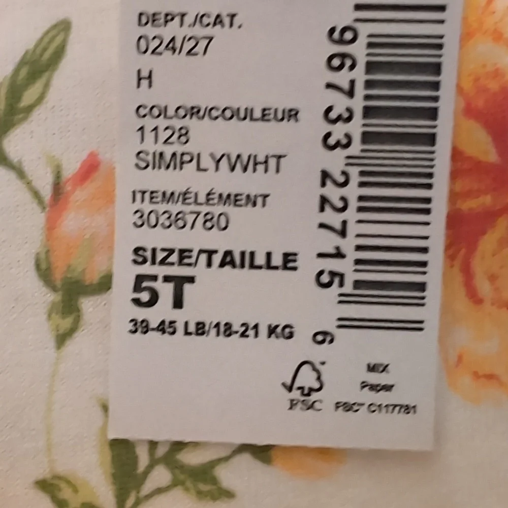 The Children's Place Floral Butterfly Girls Dress. Size 5T. NEW